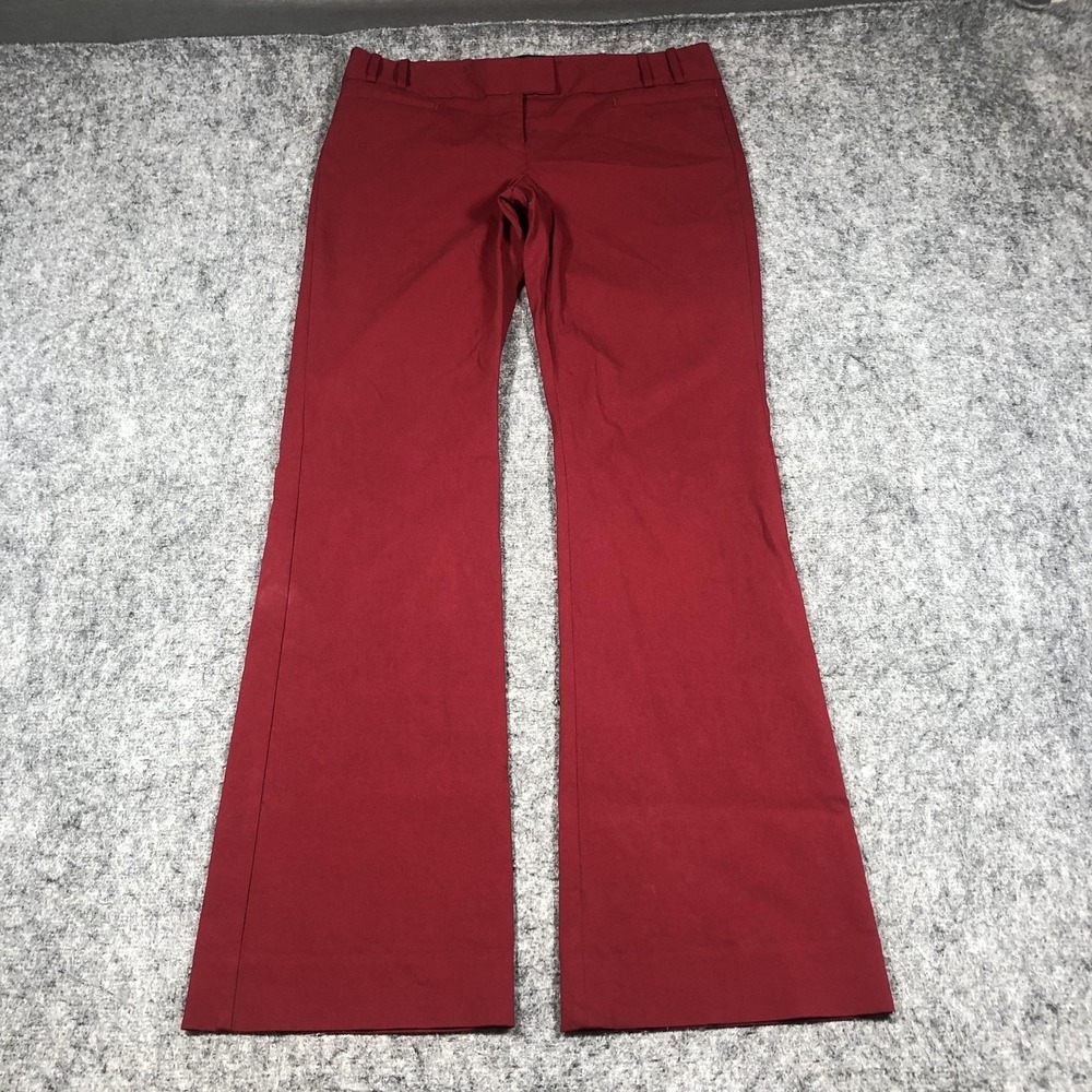 The Limited Drew Fit Pants Womens 8 Red Ponte Flare Leg Career Stretch Dress